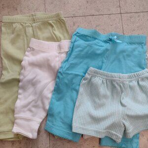 Three pairs of pants and 1 pair of shorts, girls 3-6 months